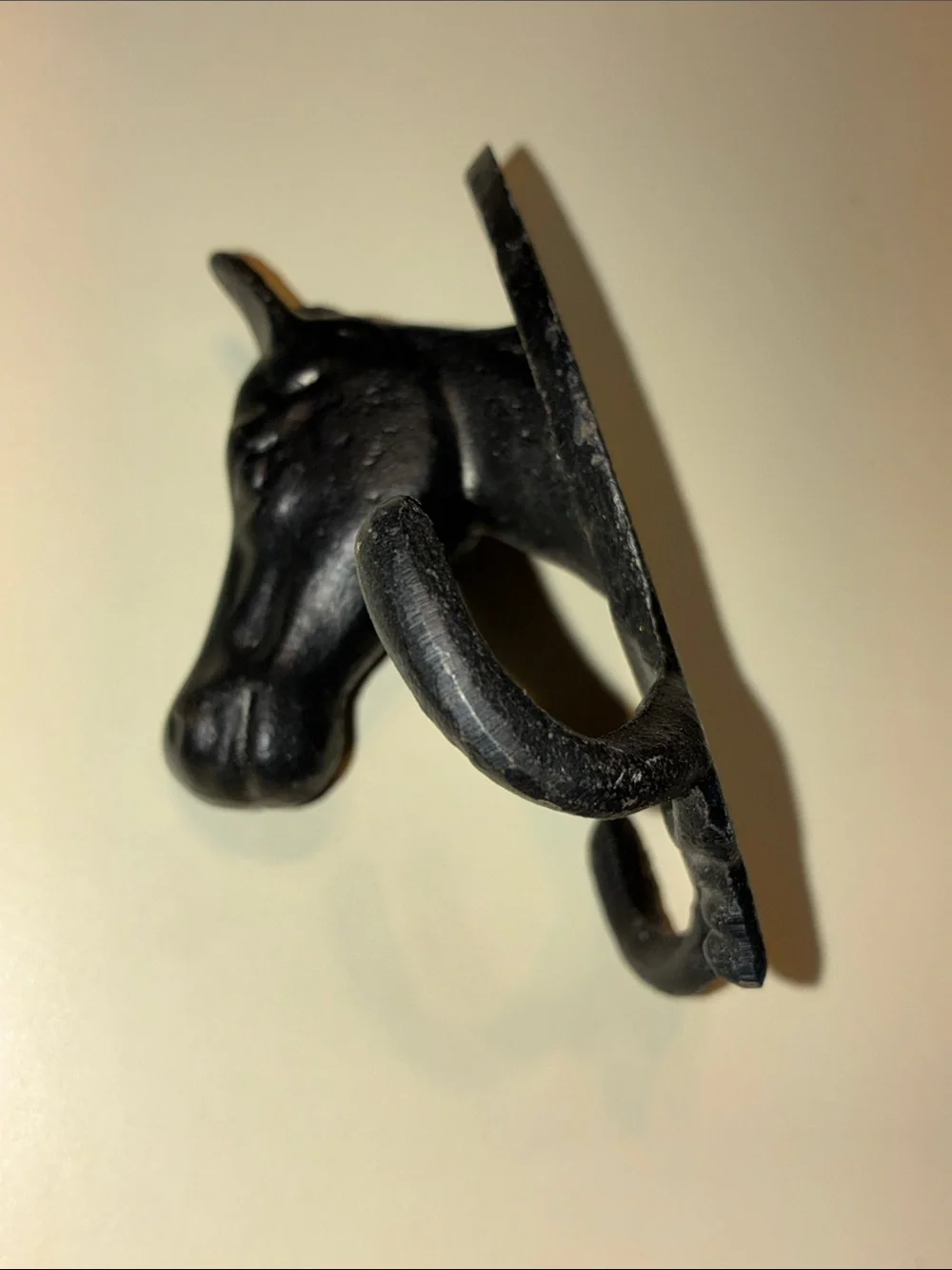 Cast Iron Horse Wall Hook Black Vintage